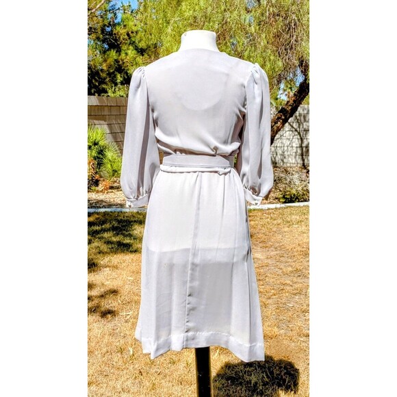 USA Jerell of Texas Sz 5 VTG Midi Gray Blouson w/Belt Sailor Collar Dress EUC - Picture 4 of 5